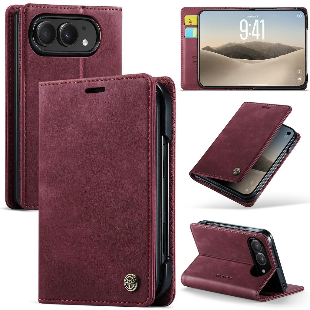 CaseMe-033 For iPhone Duo Wallet Case ,Luxury Flip Premium PU Leather Card Cover Protector Skins Shell