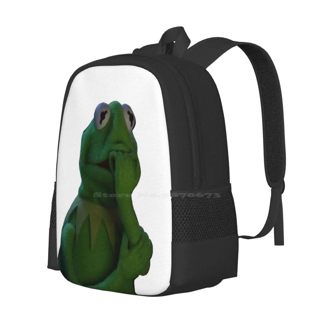 School Bag Big Capacity Backpack Laptop The Frog Meme Tumblr Funny Movie Png Cute