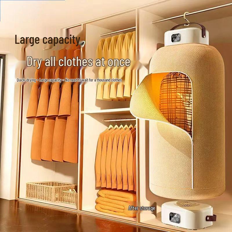 Portable Foldable Clothes Dryer with Timer & UV Light - No Installation Needed