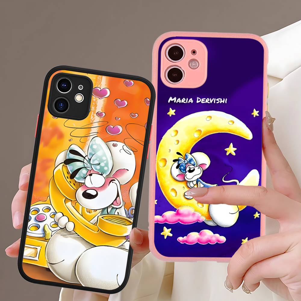 Cartoon D-Diddl For IPhone 11 12 13 14 15 16 Pro Max Plus Matte Translucent Phone Cover