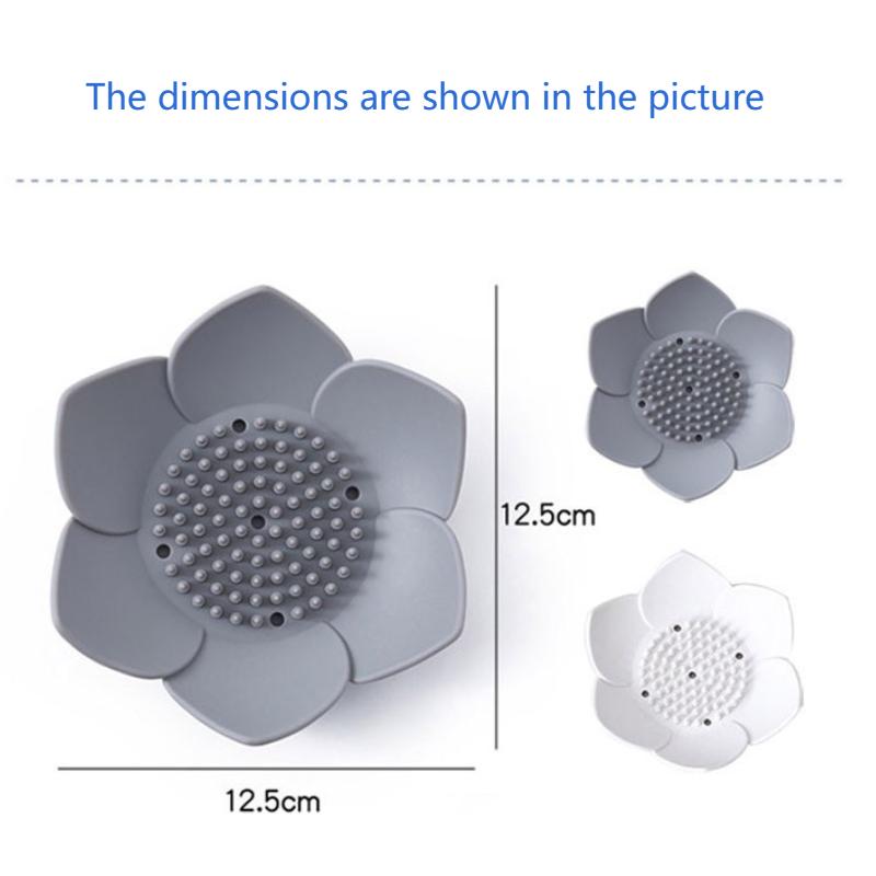 Bathroom Flower Silicone Tray Dish Drain Rack Dispenser Handmade Bath Supplies