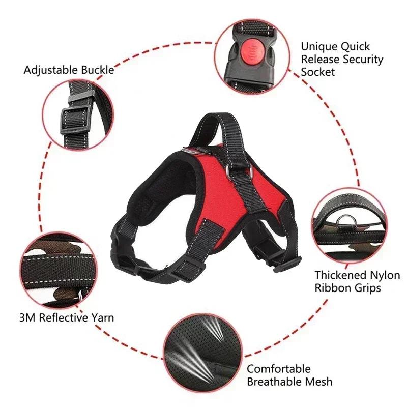 Dog Harness And Leash Set No Pull Adjustable Comfortable with Easy Control Handle Outdoor Running Walking Hand Free Lead Leash