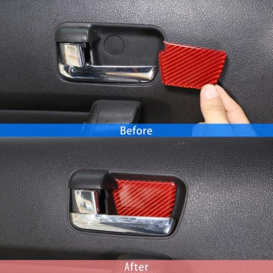 Red Carbon fiber Inner Door Bowl Sticker For Hummer H3 2005-09