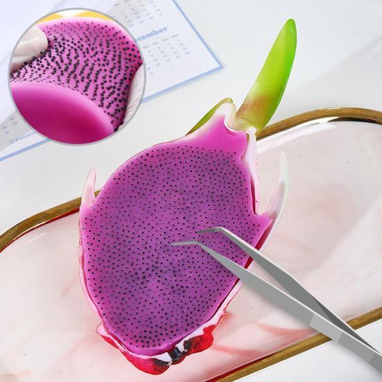 Dragon Fruit Stress Relief Toy with Tweezers Double Layers Fruit Seeds Removal Toy Blackhead Pimples Popping Decompression Sensory Toy