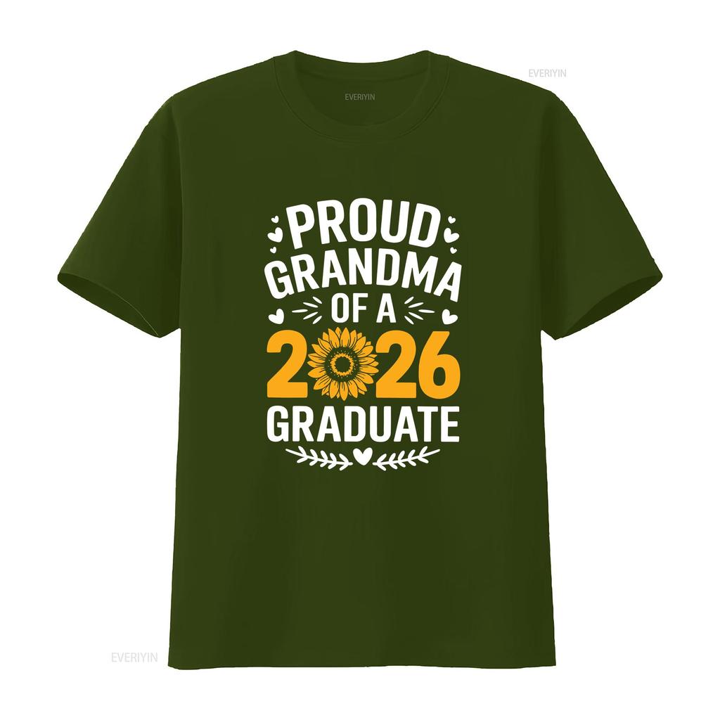 Fier Mamie d'un Diplômé 2026 T-shirt Classe Graduation Senior vintage Lavé streetwear homme Polyvalent Casual graphique