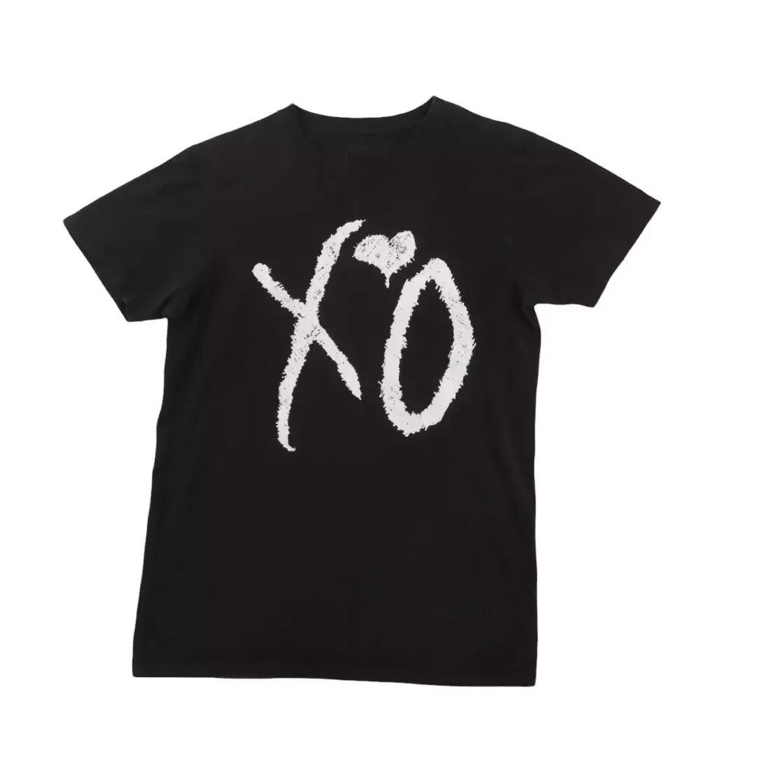 The Weeknd XO базовый логотип Перепечатанная черная футболка Полный размер S-4XL S