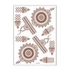 Henna Tattoo Stickers, Red Brown Waterproof Lace Temporary Tattoos, Indian Mehndi Body Art for Women Girls, Festival Makeup