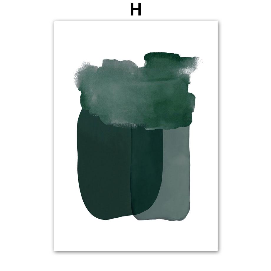 Zelená rostlina Agáve Kaktus Linie Geometrie Abstraktní Plakátový Tisk Plátno Malba Severské Nástěnné Umění Obrázky pro Obývací Pokoj Domácí Dekorace