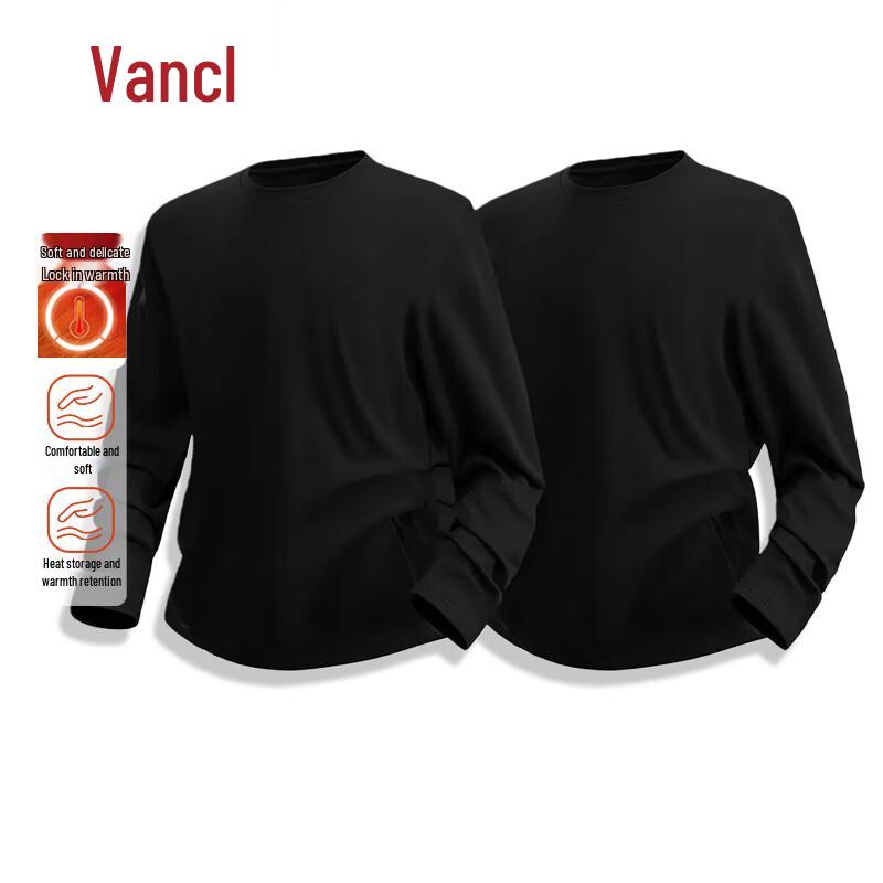VANCL Men's Warm Fleece Long-Sleeve Base Layer T-Shirt