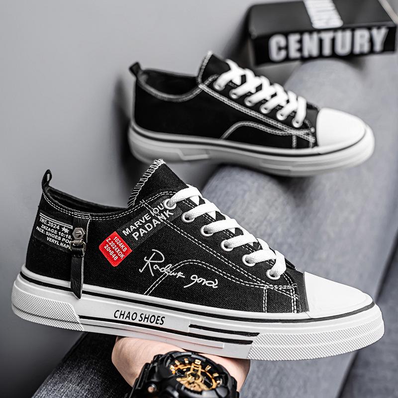 2025 Men's Breathable Versatile Canvas Sneakers - Trendy Summer Low-Top Casual Shoes for Youth