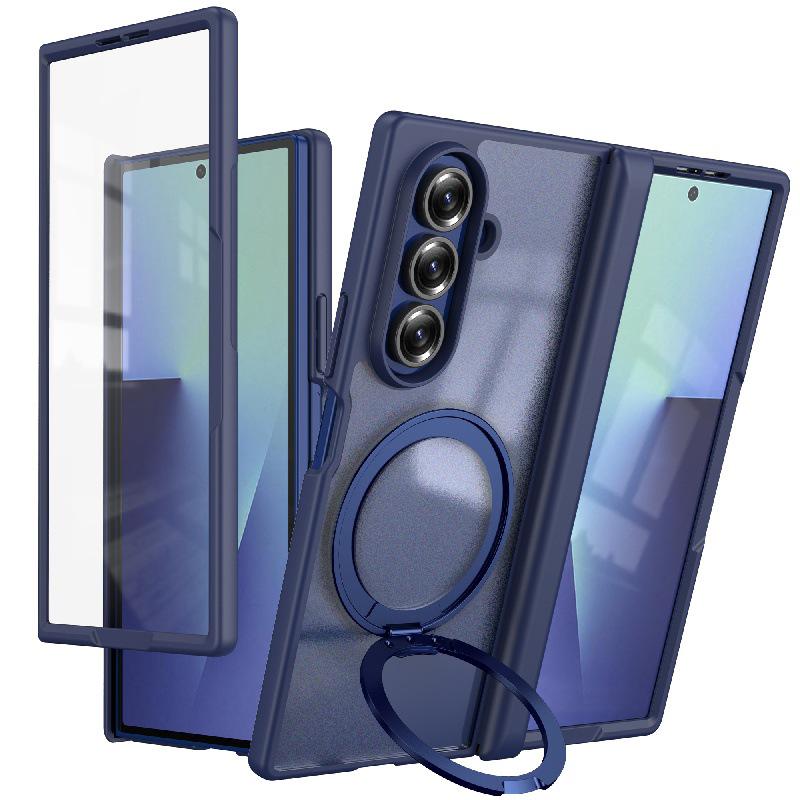 Minimalist 360° Rotating Drop-Proof Case for Samsung Z Fold7: Anti-Scratch PC Hard Cover