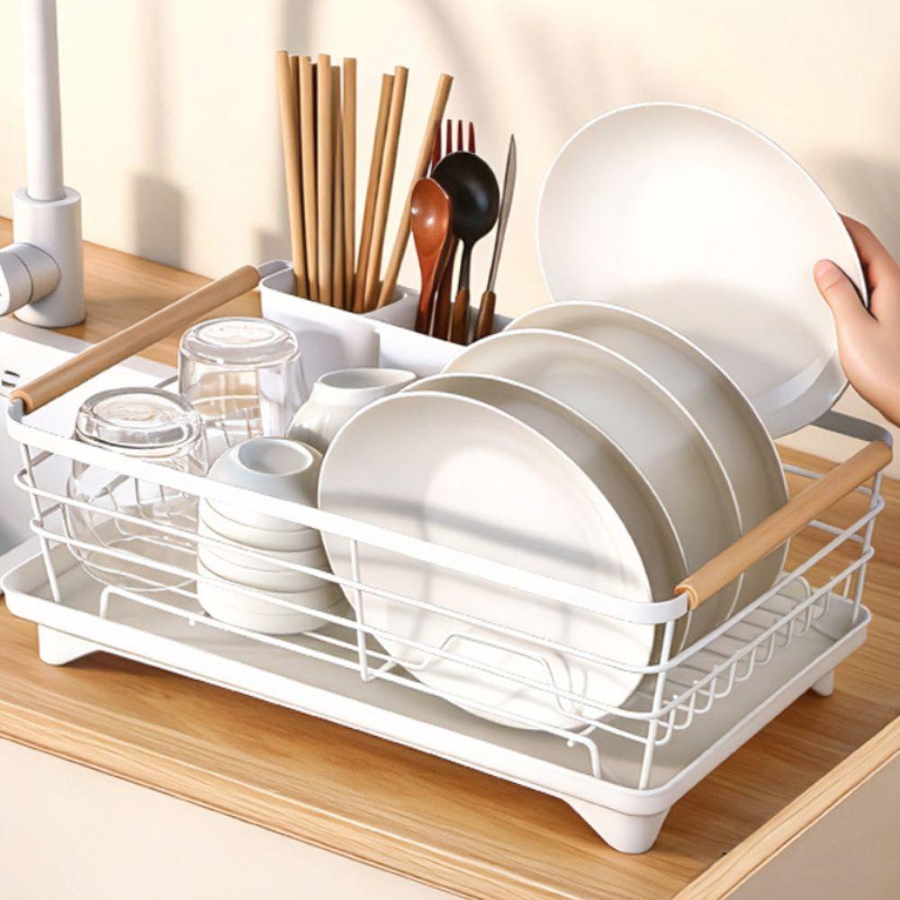 Space-saving Sink Dish Storage Basket Double-layer Plate Rack Kitchen Dish Drainer  Home
