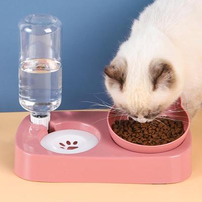 Haustier Hund Schüssel Automatische Feeder Katzenfutter Schüssel mit Wasser Brunnen Schüssel Trinken Erhöhten Stand Gericht Katze Feeder Gatos Accesorios