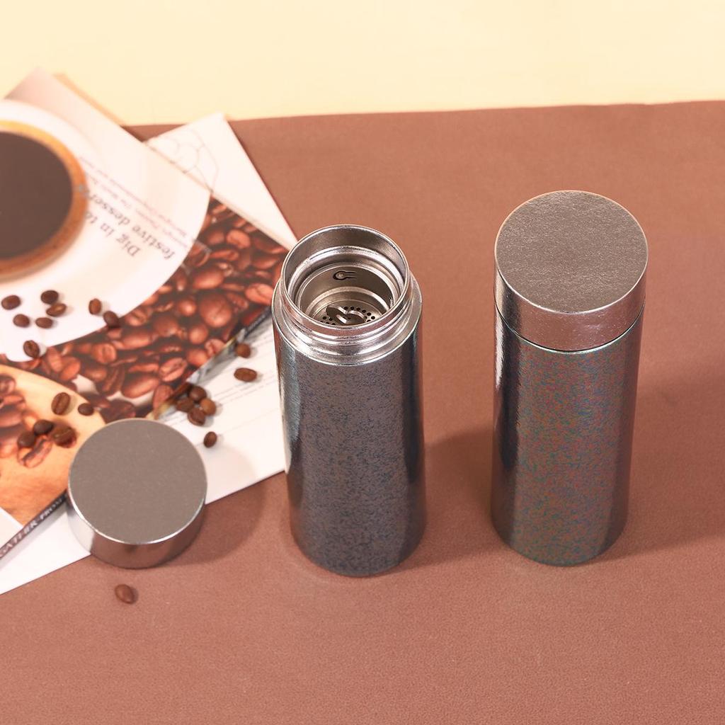 Titanium Thermos Cup - Double-Layer, Portable, Antibacterial Tea Brewer, Luxury Gift.