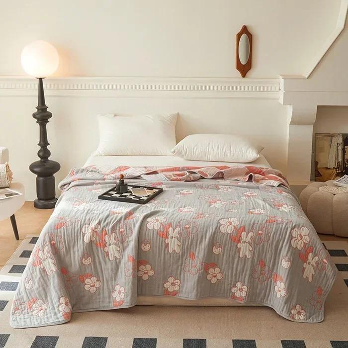 New Class A Cotton Is Not Easy To Shrink 6 Layers Gauze Blanket Towel Blanket Summer Blanket