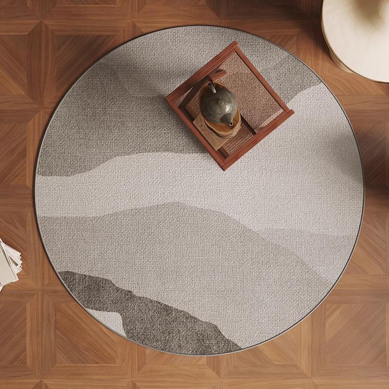 Round Flannel Modern Rug for Living Room, Study, or Bedroom - Perfect for Sofa, Coffee Table, Chair Pad, or Bedside Mat