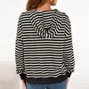 Damen Gestreiftes Kapuzen Sport Casual T-Shirt Sweatshirt