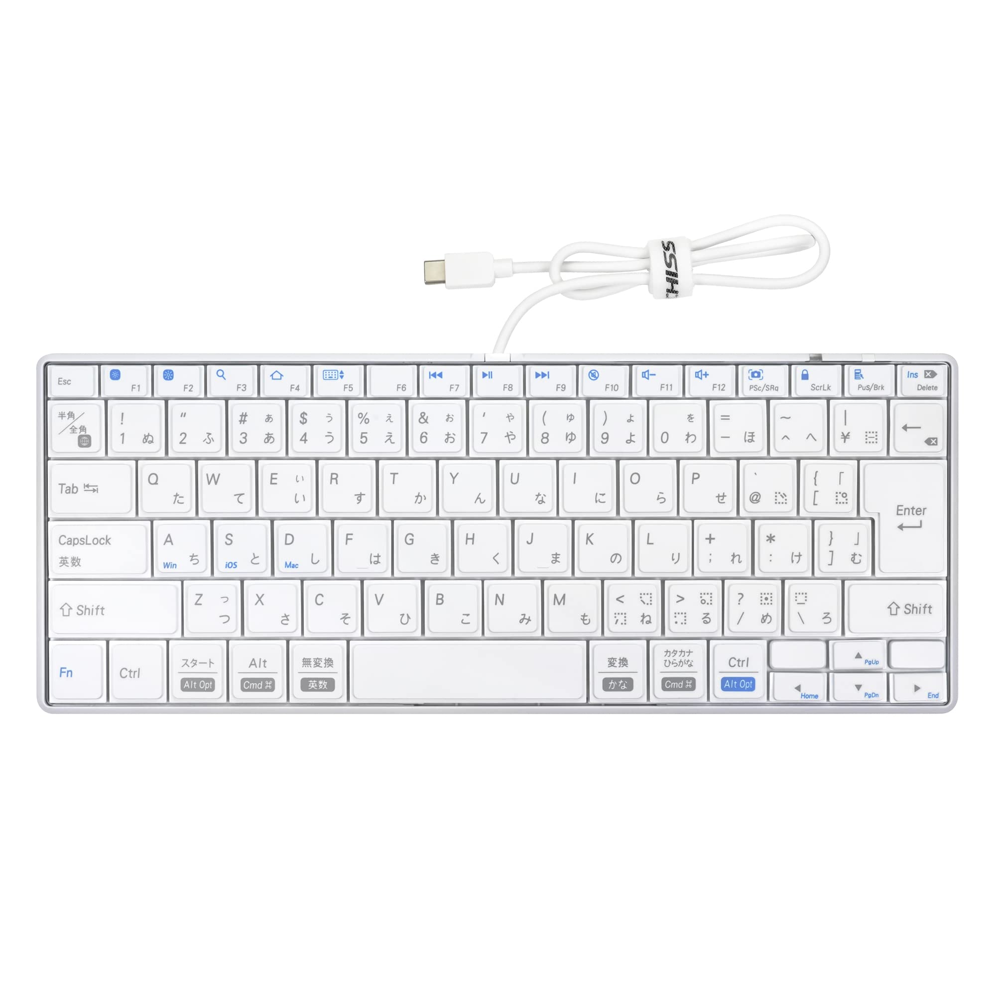 

Archiss INTRO Mini CP (USB-C Connector, White) Scissor-Type Mini Keyboard, Japanese JIS Layout, White, AS-PKMP85J-WHA