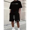 2026 Casual Men's Set Summer Apparel Color-Blocked Short-Sleeve Top Relaxed Drawstring Shorts Stylish Streetwear Ensemble
