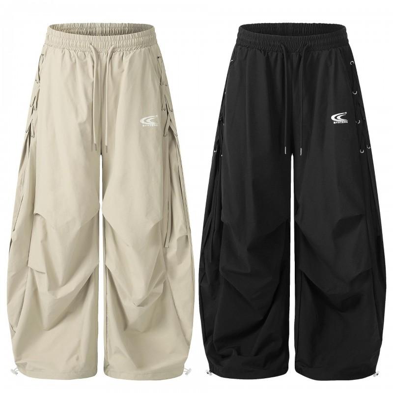 Womens Streetwear Sweatpants Loose Wide Leg Trousers Side Tie Joggers Jazz Dance Casual Pants