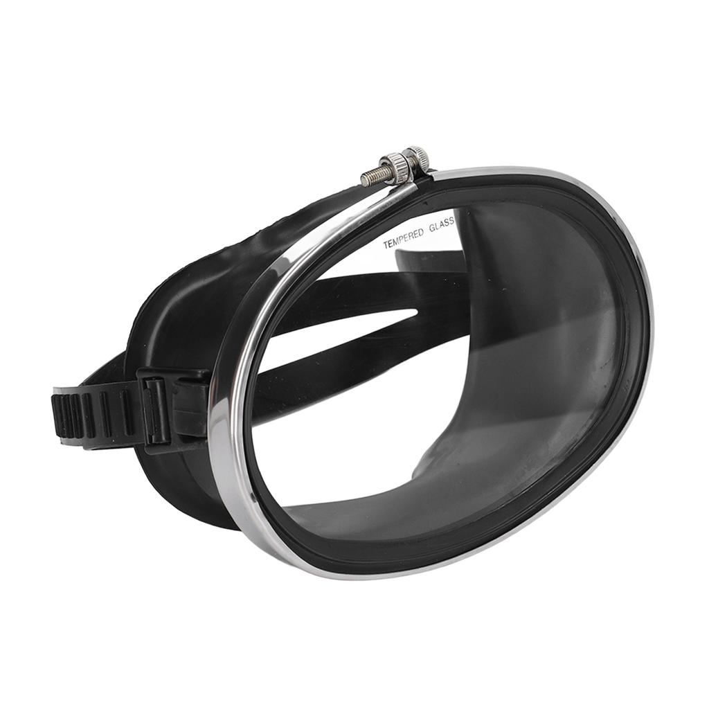 Free Diving Goggles HD Tempered Glass PVC Oval Shape Anti Fog Single Lens Scuba Goggles for