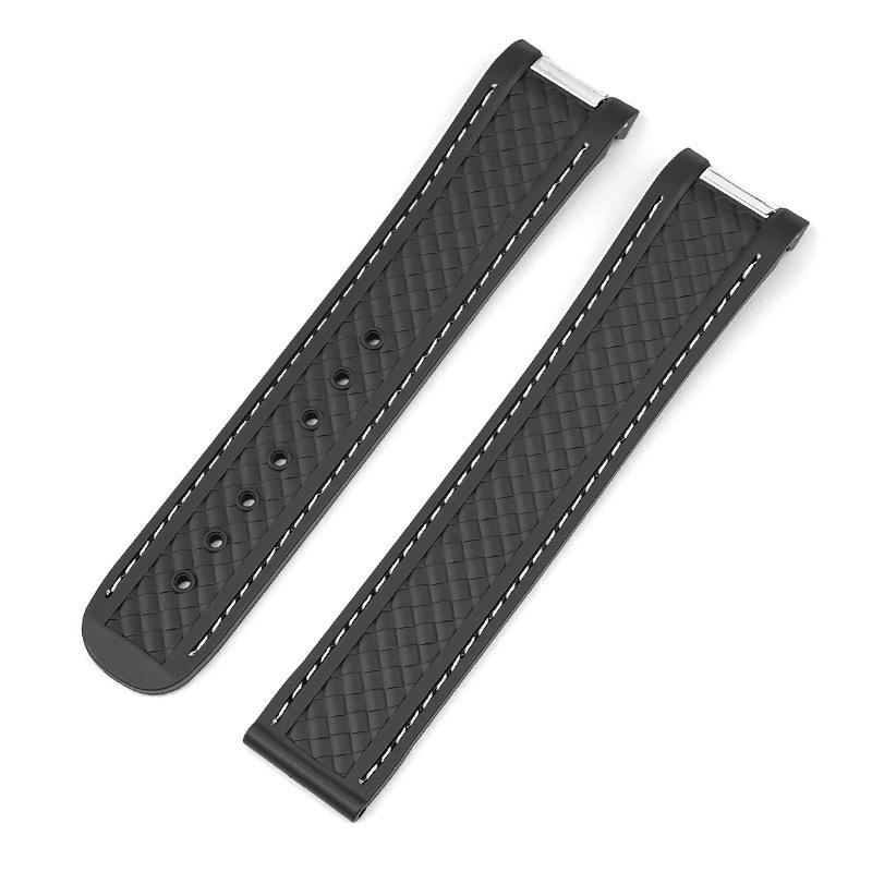 Gummi-Uhrenarmband für Omega für Seamaster 300 Armband 20mm für Speedmaster AT150 Taucherarmbänder Schwarz Blau Silikonarmband
