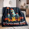 1pc Rocket Stars Lightweight Flannel Blanket, Comfortable and Warm Blanket, for Office and Camping Sofa Bed, Livingroom027