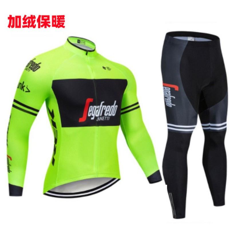 Winter Thermal Cycling Jersey Mountain Biking Breathable Fleece-Lined Wind-Resistant Performance Apparel