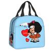 Maßgeschneiderte Mafalda Manga Thermoisolierte Lunchtaschen Damen Argentinien Cartoon Tragbarer Lunchbehälter für Reiseaufbewahrung Lebensmittelbox