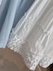 White Sweet Ruffled A-line Midi Skirt - Women's Summer High-Waisted Versatile Petite Style