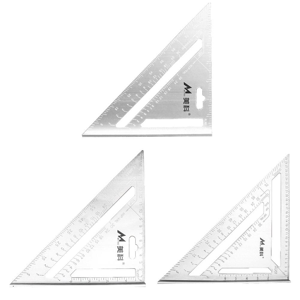 7Inch Aluminiumlegierung Schwarzes Dreieck Woodwork Lineal Winkel Winkelmesser