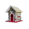 Resin Stone Birdhouse Creative Design Miniature Cabin Bird Nest Rustic Charm Hanging Cottage