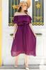 Women's Big Size Dress Carmen Collar Chiffon Dress