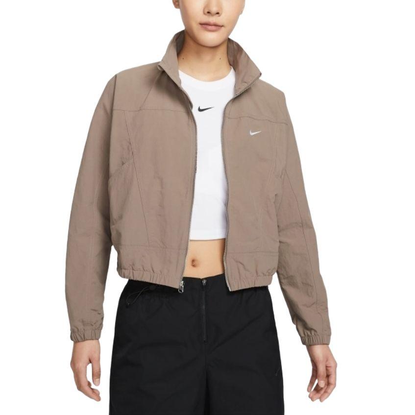 Nike Sportswear Nsw Evrthng Wvn Rpl Uv Stand Collar Comfortable Long Sleeve Jacket Women Jackets Brown HJ1000233