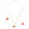 Necklace Earrings Set Red Stylish Simple Pendant Eardrop Suit for Clothing Decoration Gifts