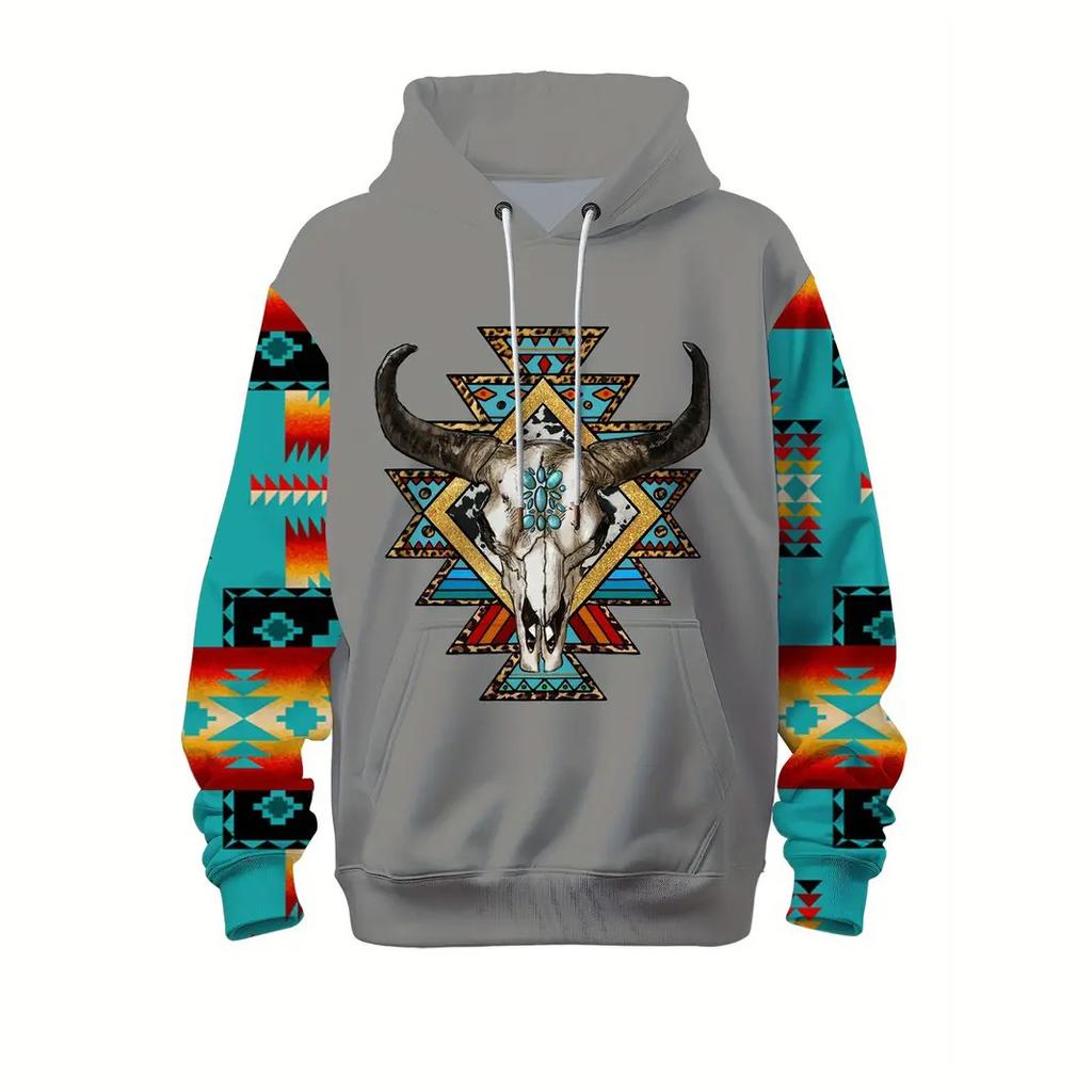 Autumn Men's Hoodie Casual Long Sleeve Pullover Harajuku Print Top Fashion Streetwear Oversized Vintage Men's Hooded Sweatshirt