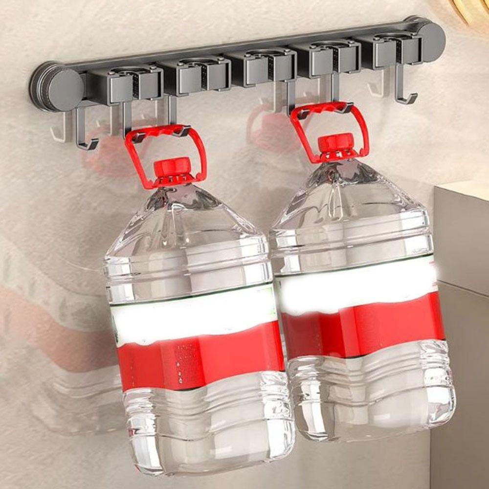 Space Aluminum Suction Cup Mop Clamp Reusable Mop Clip Rack Broom Mop Holder  Bathroom