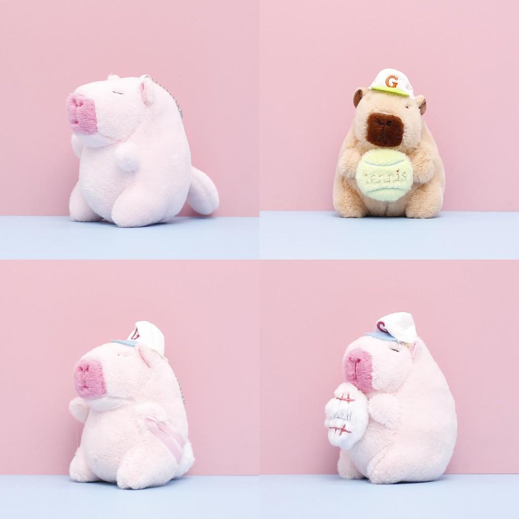 Plush Toy Capybara Keychain Cartoon Stuffed Doll Decoration Pendant Gift Cute