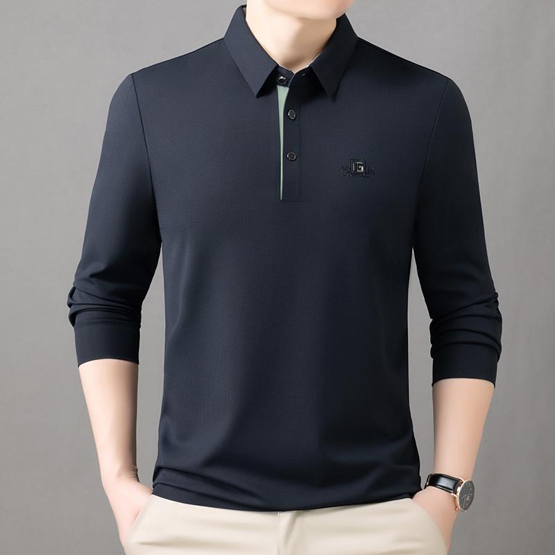 New Men'S 2024 Autumn Designer Brand Exquisite Embroidered Long Sleeved Polo Shirt Business Casual Lapel T-Shirt Top Men'S Wear