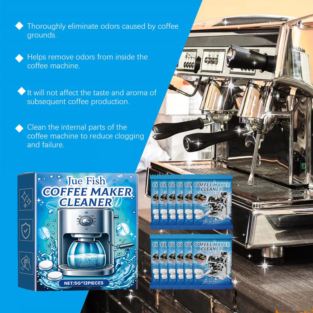 12 Pieces/Box Coffee Machine Cleaning Tablets Descaling Tablets  Quickly Dissolve To Remove Stains Filter Maintenance