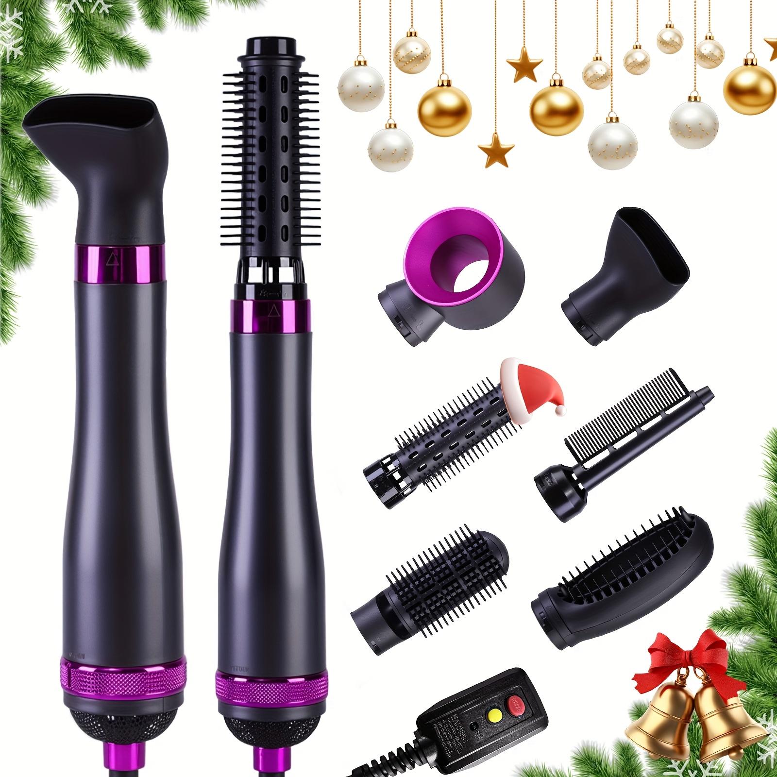 

Фен-щетка 6 в 1, аксессуары для волос для быстрой сушки и укладки, автоматический стайлер для завивки и выпрямления волос, 3 регулируемые скорости фиолетовый