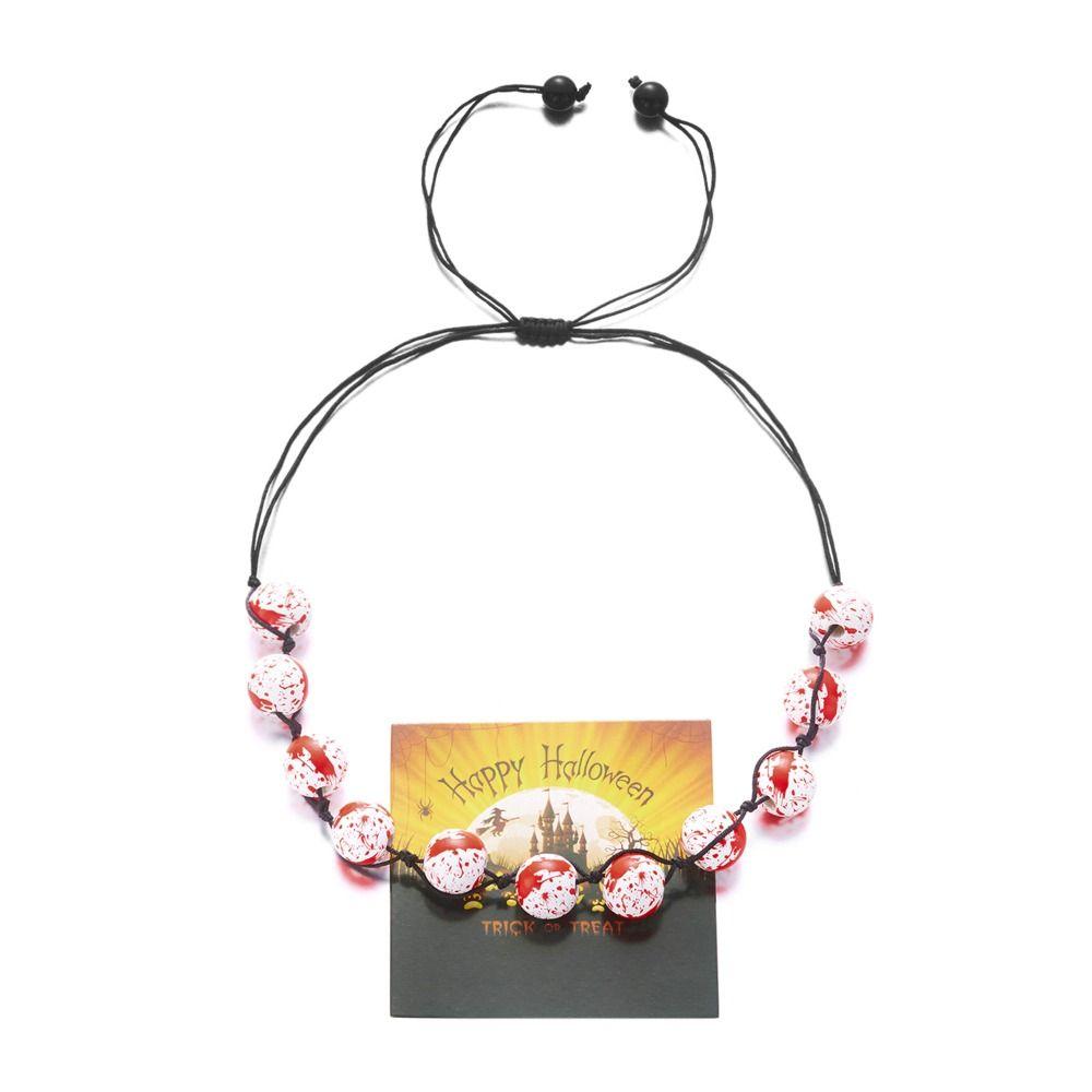 Black Rope Blood Beads Collarbone Chain Tassel Halloween Jewelry Halloween Necklace Party