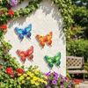 Yousheng Metall Schmetterling Wanddeko Außen Zaun Wandkunst Skulptur 3D Eisen Schmetterling Hängende Dekoration für Frühling Garten Terrasse Balkon Haus Hof