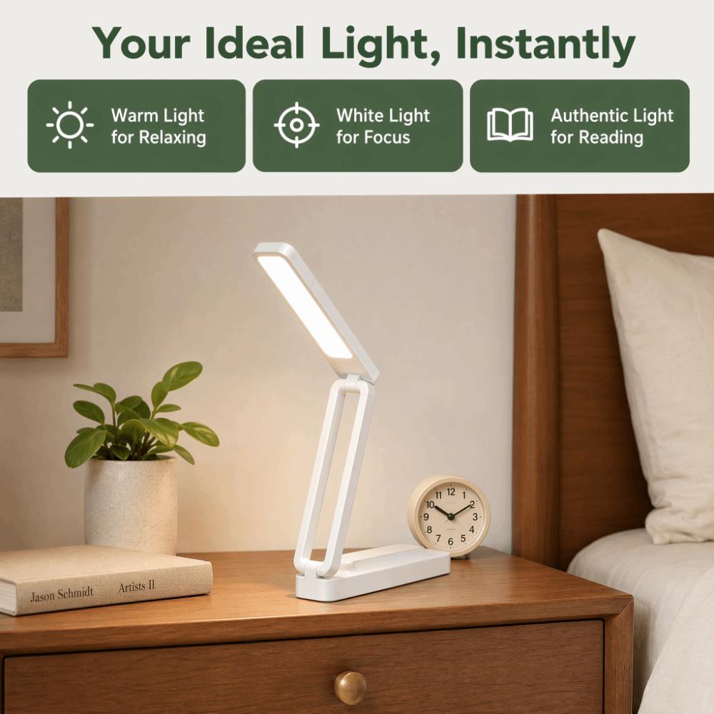 Foldable LED Desk Lamp Touch Control Desk Light Compact Reading Lamp  Office