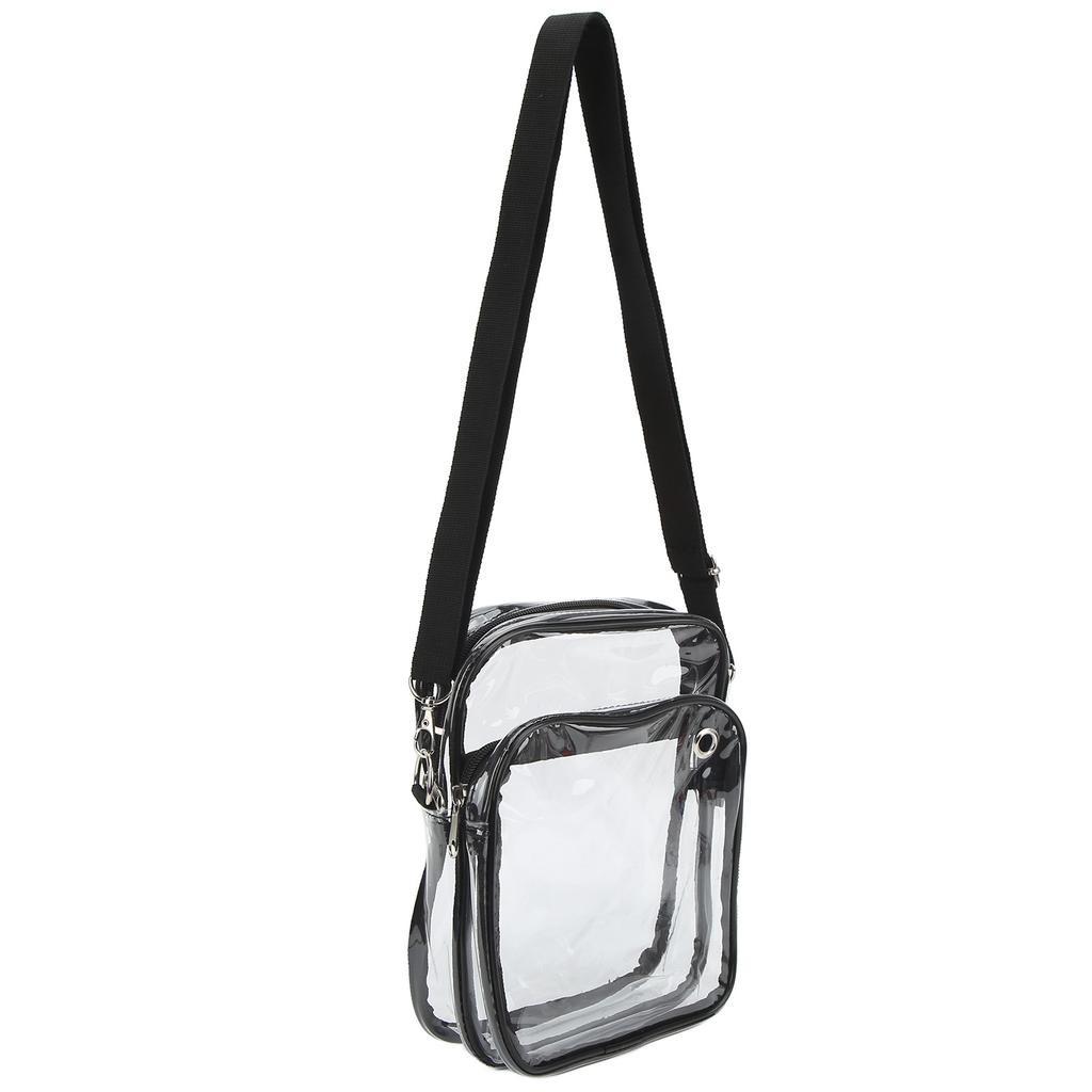 Clear Messenger Bag Large Capacity Adjustment PVC Dirt and Water Resistant Transparent Shoulder Bag