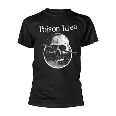 T-shirt Nera 'Logo Teschio' Poison Idea - NUOVA