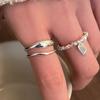 BF CLUB 925 Sterling Rings for Women Simple Geometric Handmade Irregular Vintage Double Layered Ring Allergy For Birthday Gift