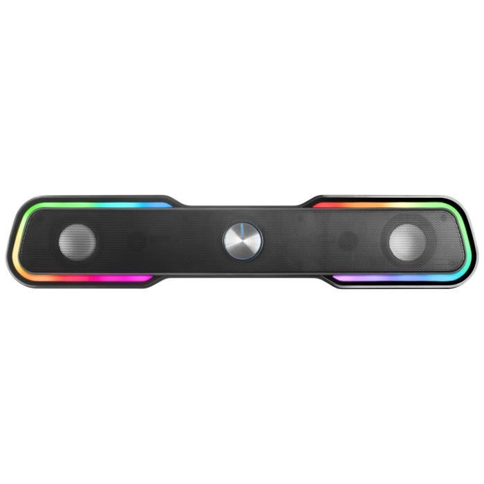 Barre de son mars gaming msbx noir - bluetooth 5.0 + jack 3.5 - dsp sound 10w - éclairage rgb dynamique