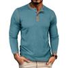 Herren Farbblockiertes Vielseitiges Langarmshirt Retro T-Shirt Unterhemd