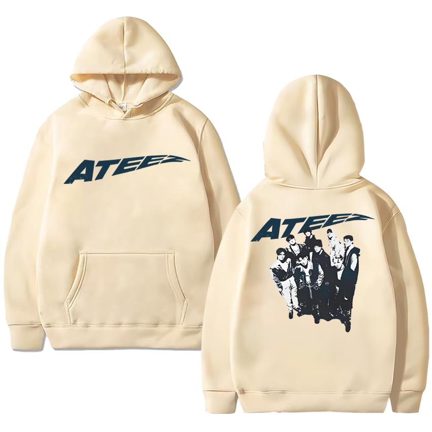 Korea Ateez 2025 World Tour In Fantasy Fashion Black Hoodie Men Women Trend Y2k Sweatshirt Unisex Fleece Long Sleeve Pullovers